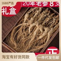 林下山參東北人參干人參生曬參全須人參帶禮盒手拎兜東北特產(chǎn)山參